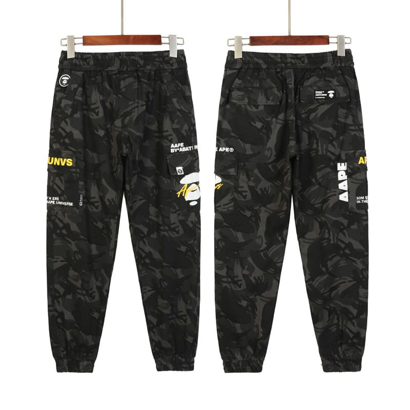 AAPE Camouflage Multi-Pocket Cargo Pants for Men and Women
