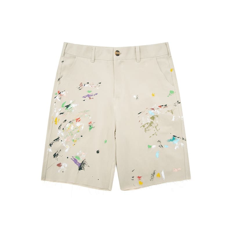 Gallery Dept Cargo Shorts American High Street Paint-Splattered Graffiti Men’s Loose Casual Shorts