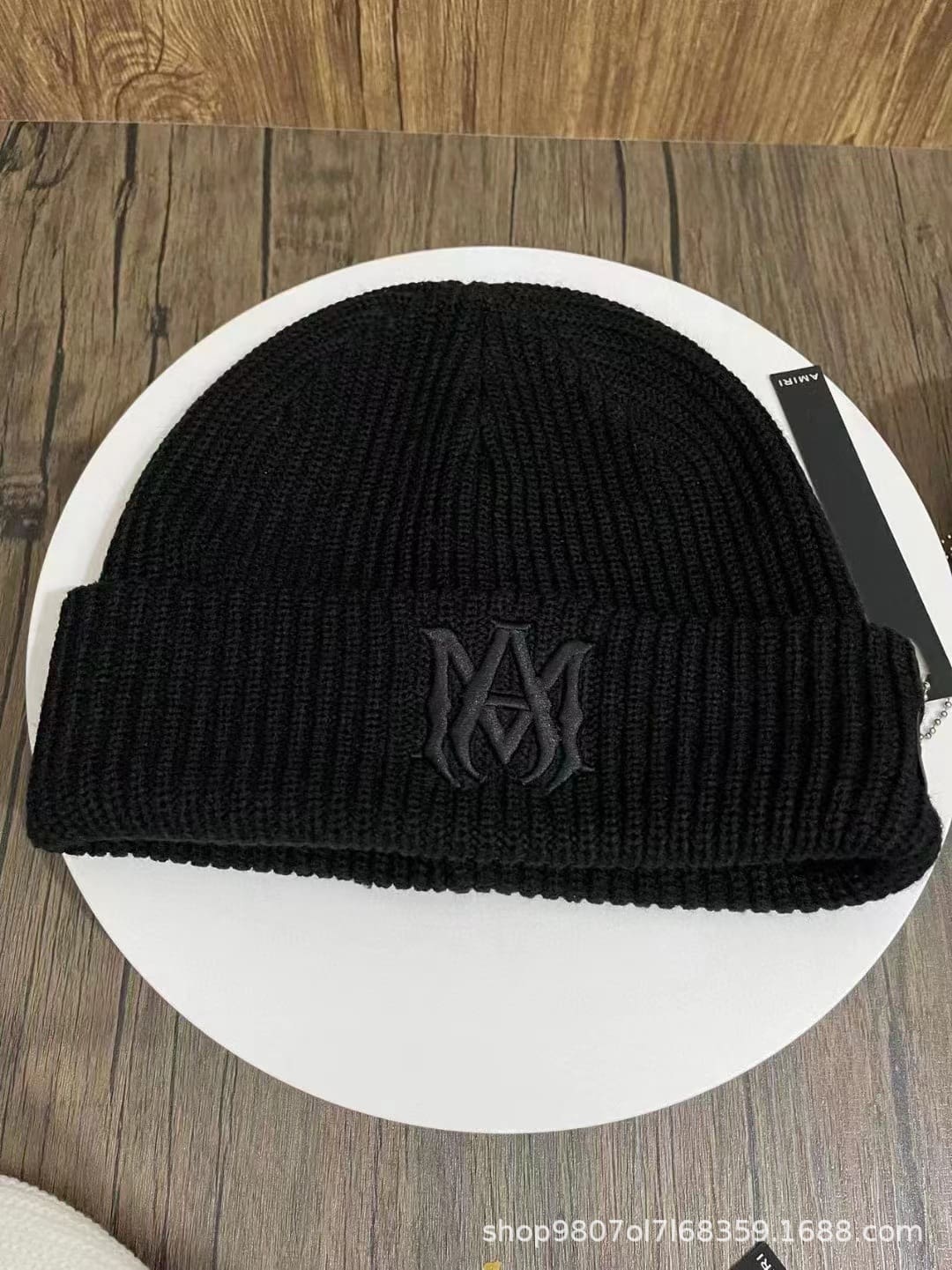 Amiri Embroidered Woolen Cap Knitted Hat for Men and Women