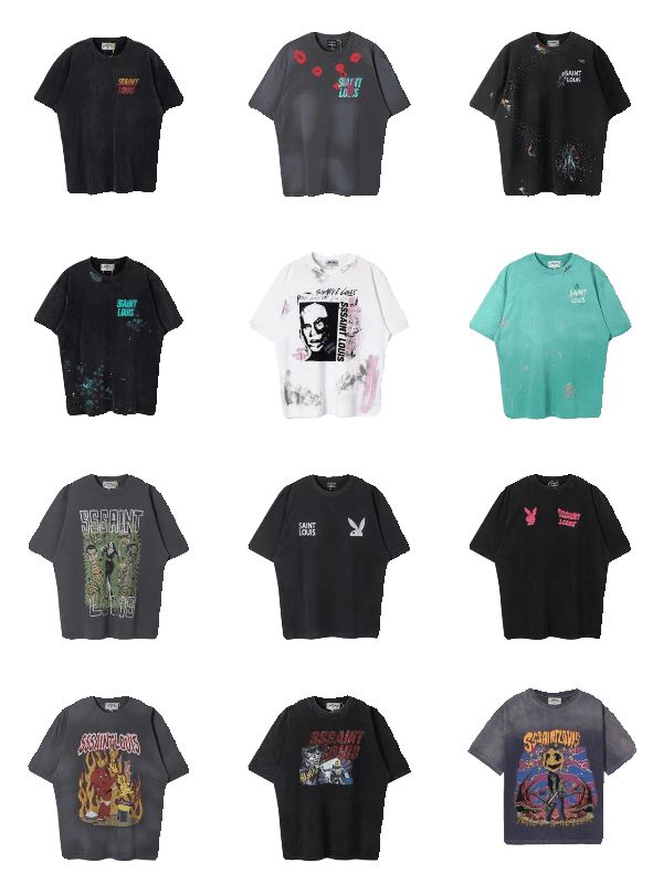 saint L**is hot drill vintage washed vtg short sleeve t-shirt for men