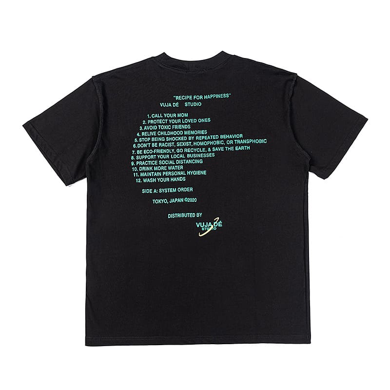 VUJADE 003 printed slogan retro short sleeve T-shirt KENIJMA same high street vibe style men and women