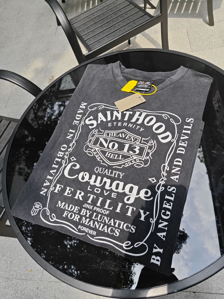 Saint Michael Motorcycle Vintage Washed VTG Short-Sleeve T-Shirt for Men and Women