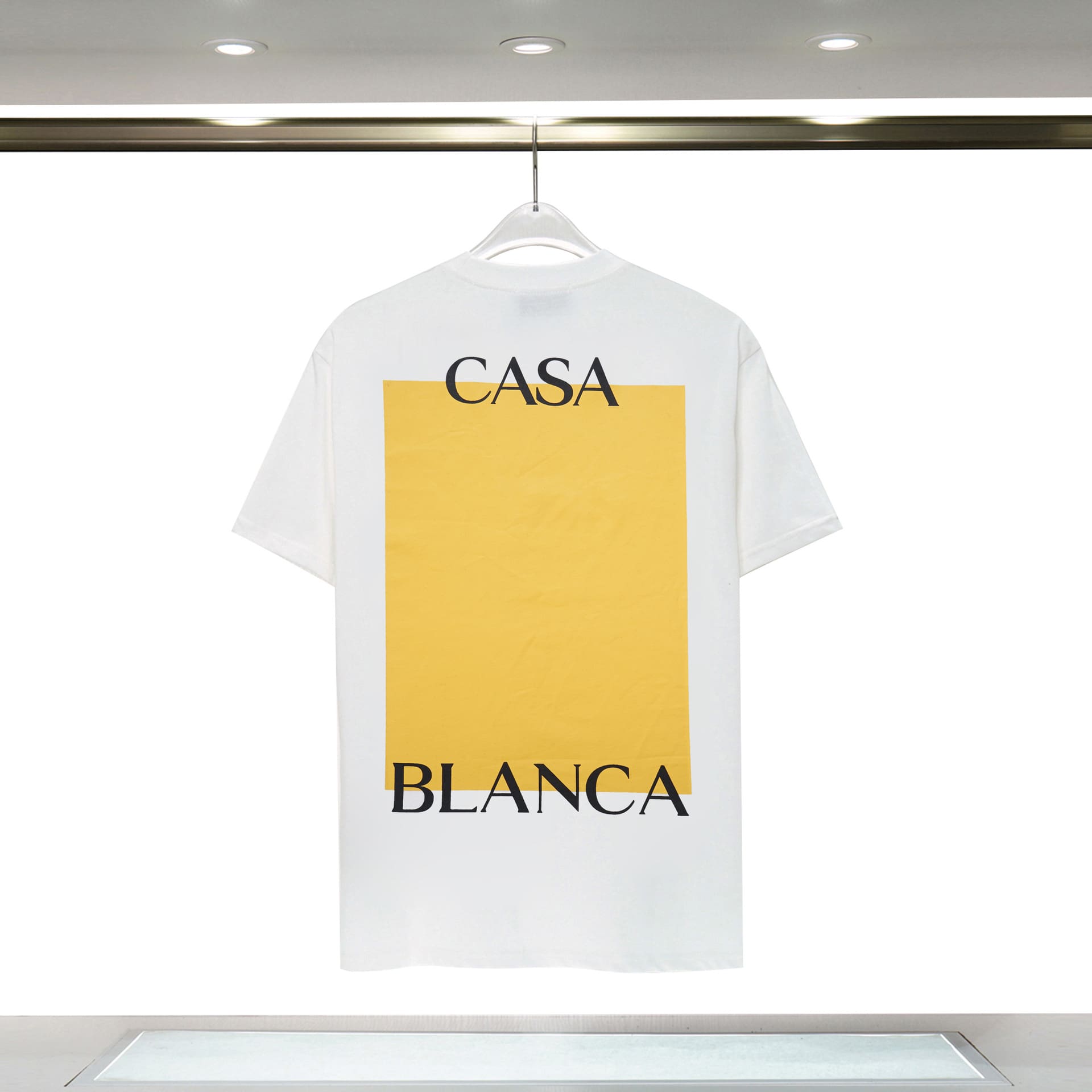 Casablanca Double Yarn Cotton Letter Print T-Shirt for Men and Women