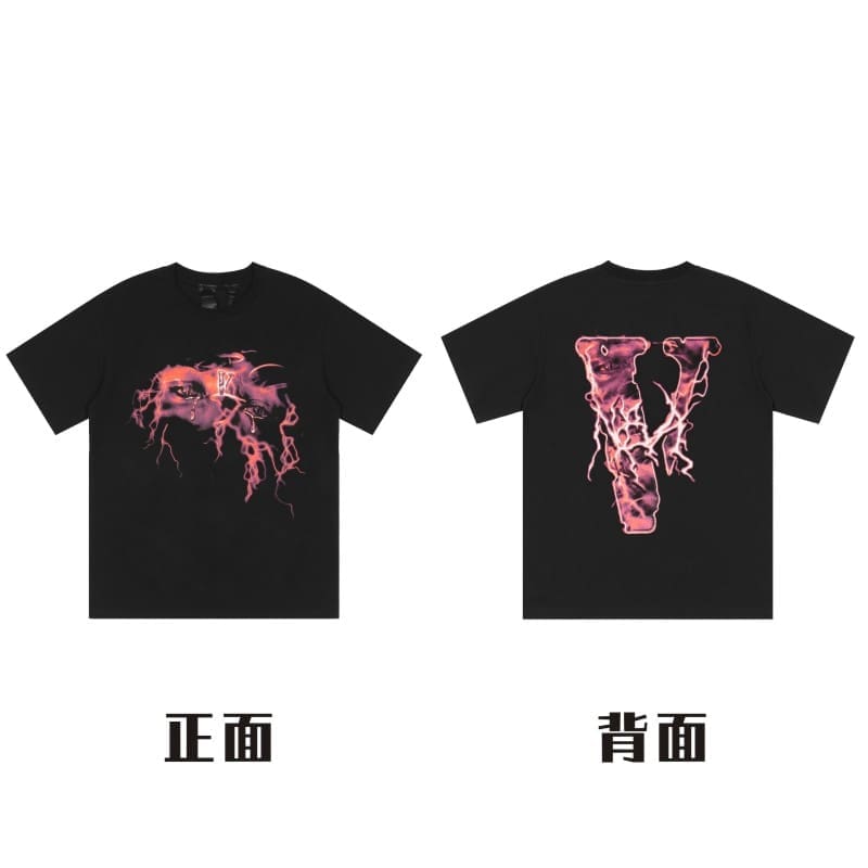 VLONE Large V Short Sleeve High Street T-Shirt Men and Women Summer Style
