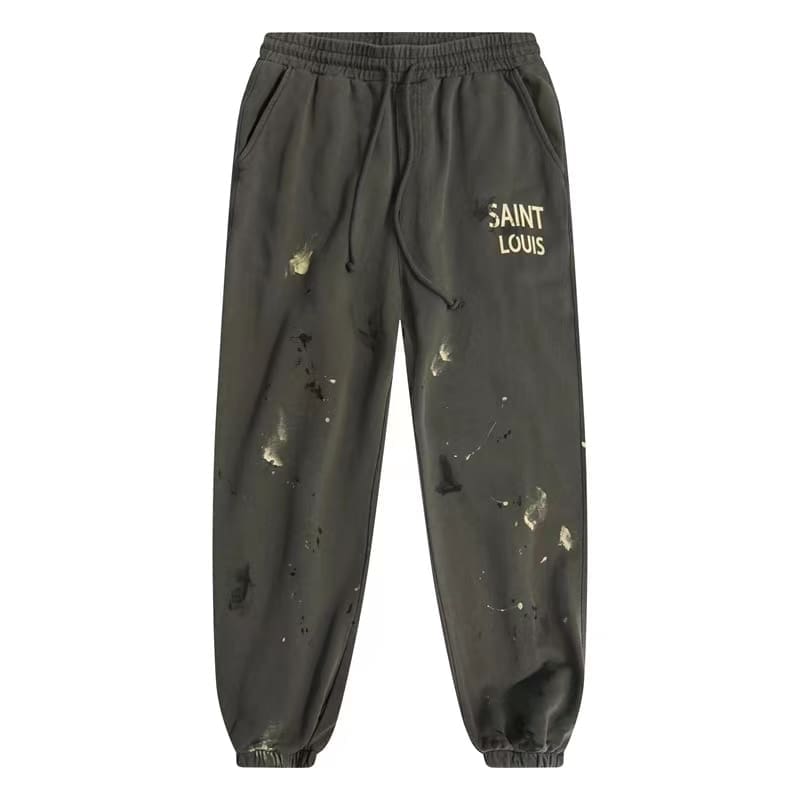 Saint High Street Splash Ink Washed Ankle-Tied Sweatpants for Men