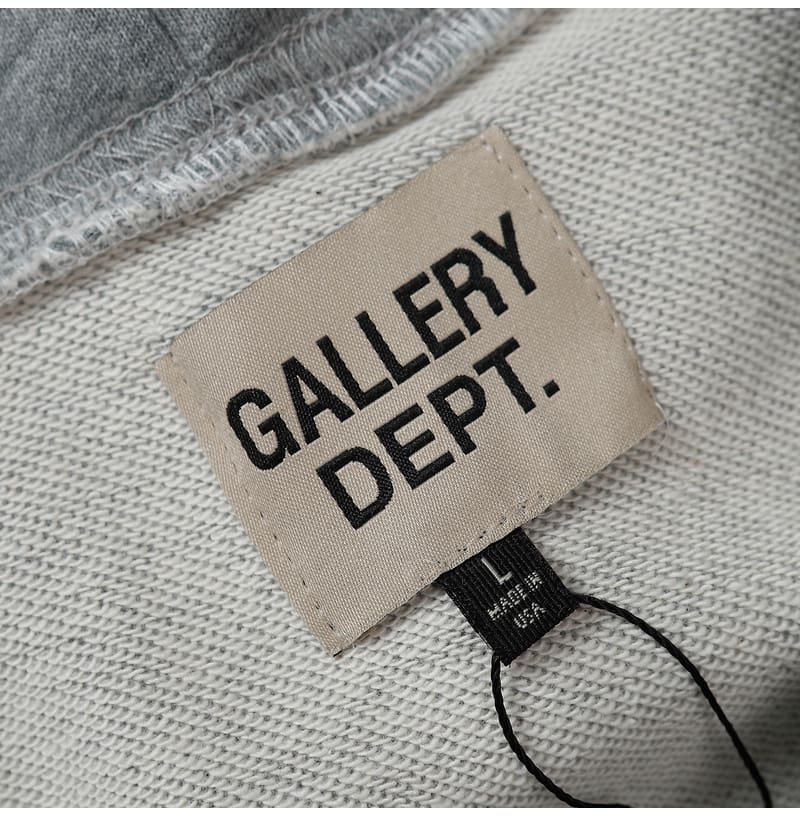 Gallery Dept Letter Print Loose Hooded Sweater for Men and Women