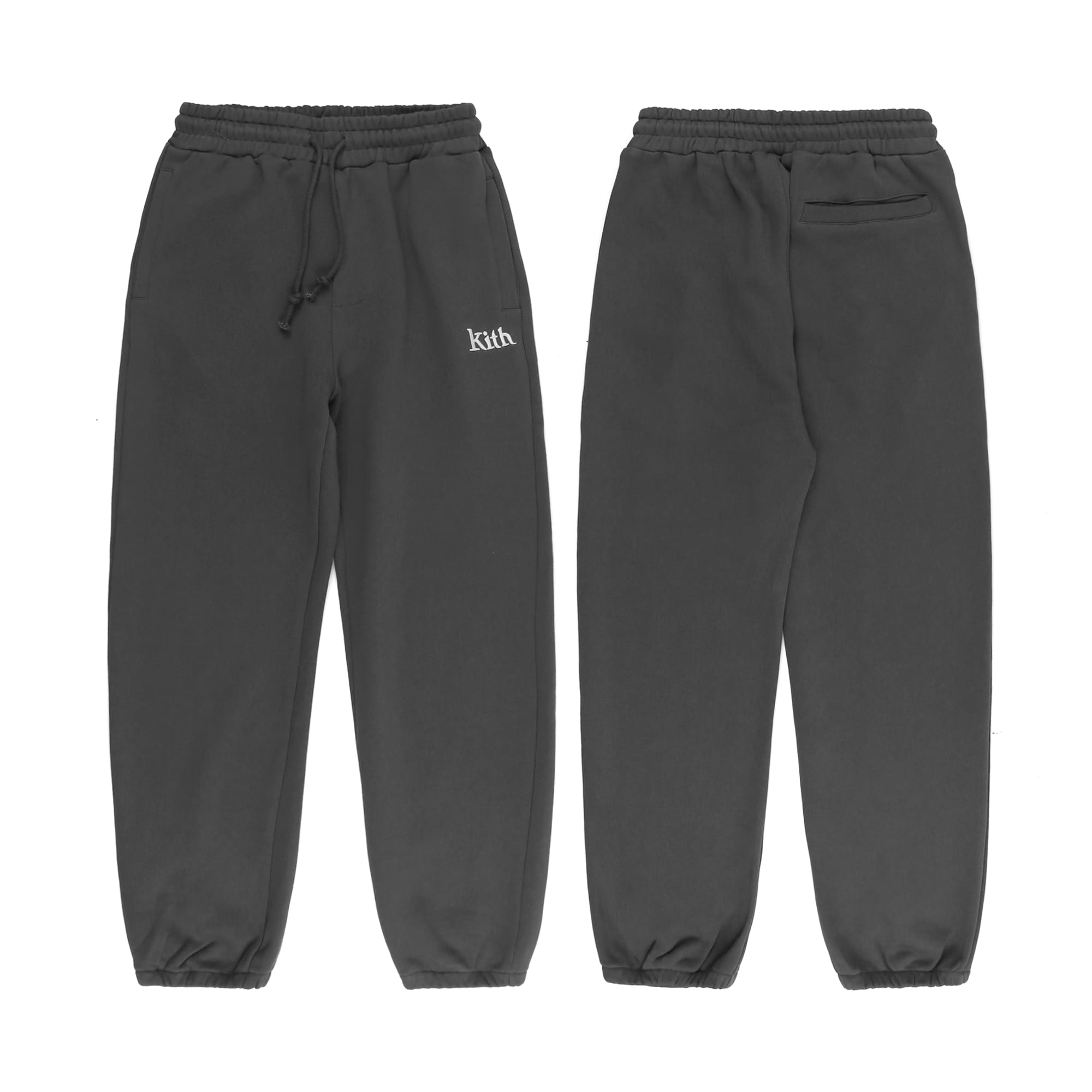 kith autumn and winter leisure sweatpants cotton terry thickened fleece-lined men and women couple warm ankle-tied sports trousers