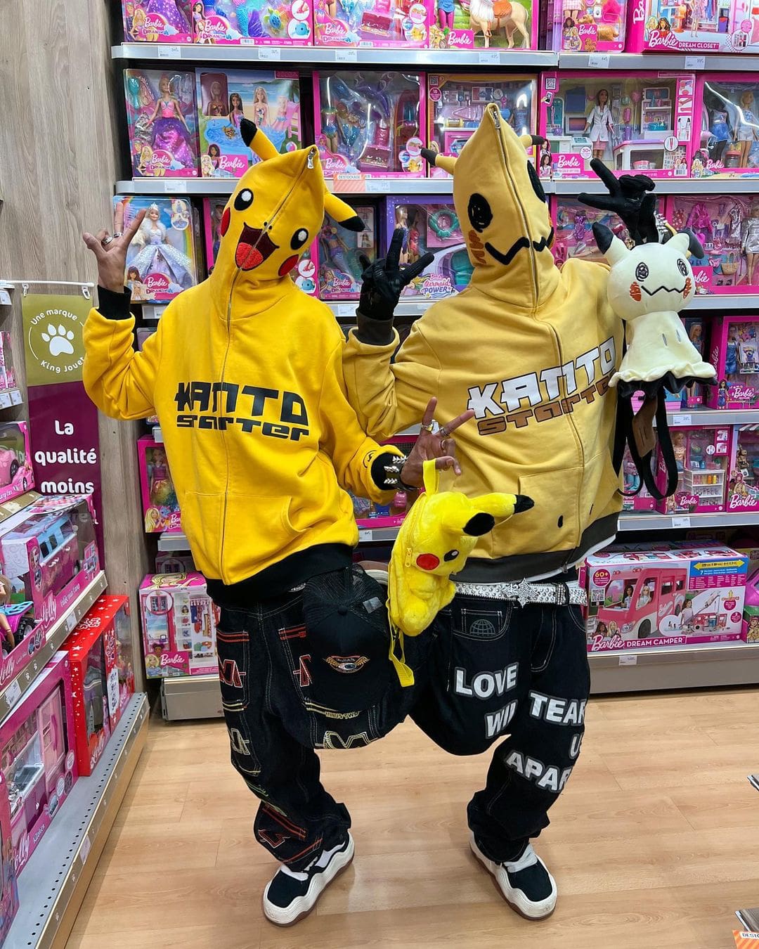 Minus Two Denim Trousers Casual Straight-Leg Loose Fit Hip Hop Star Style C