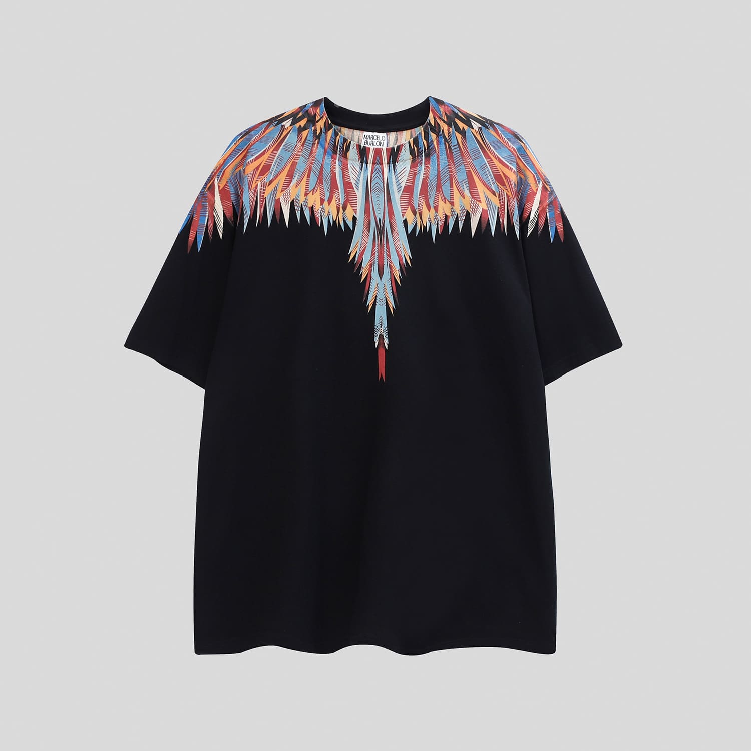Marcelo Burlon Python Lion’s Head Feather T-Shirt Summer Couple Wear