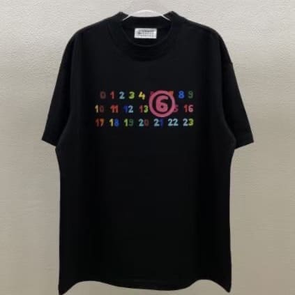 ma*s*n Ma*i*la mm6 color letter print heavyweight cotton t-shirt