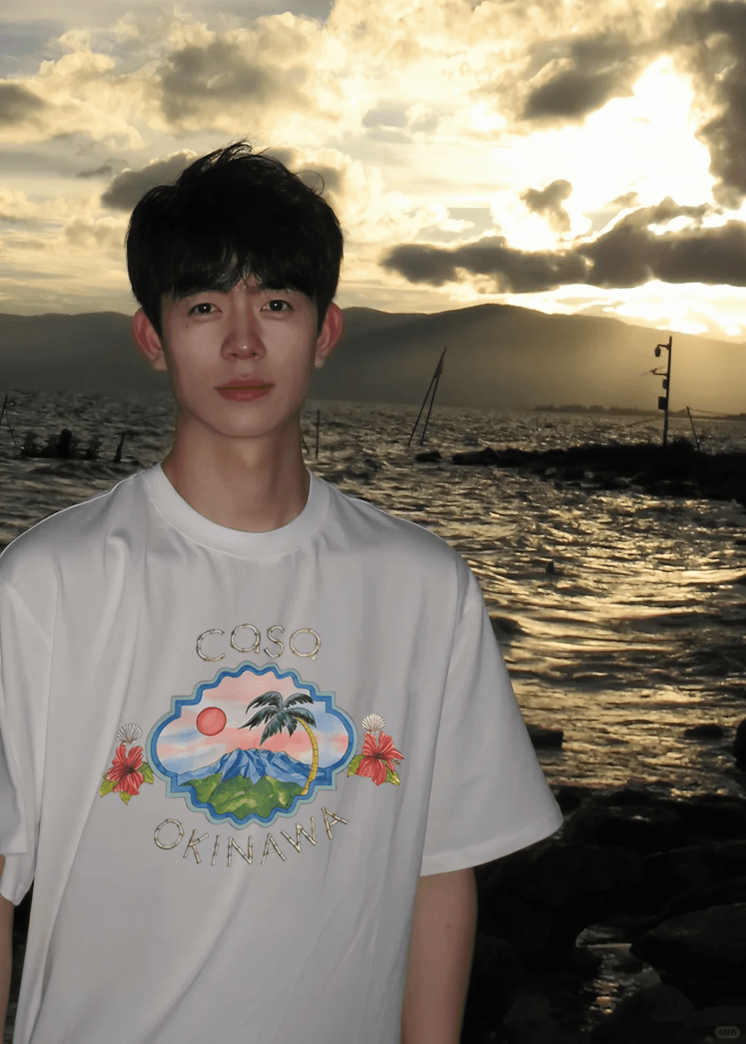 Casablanca Heavy Cotton Loose Half-Sleeve T-Shirt for Men