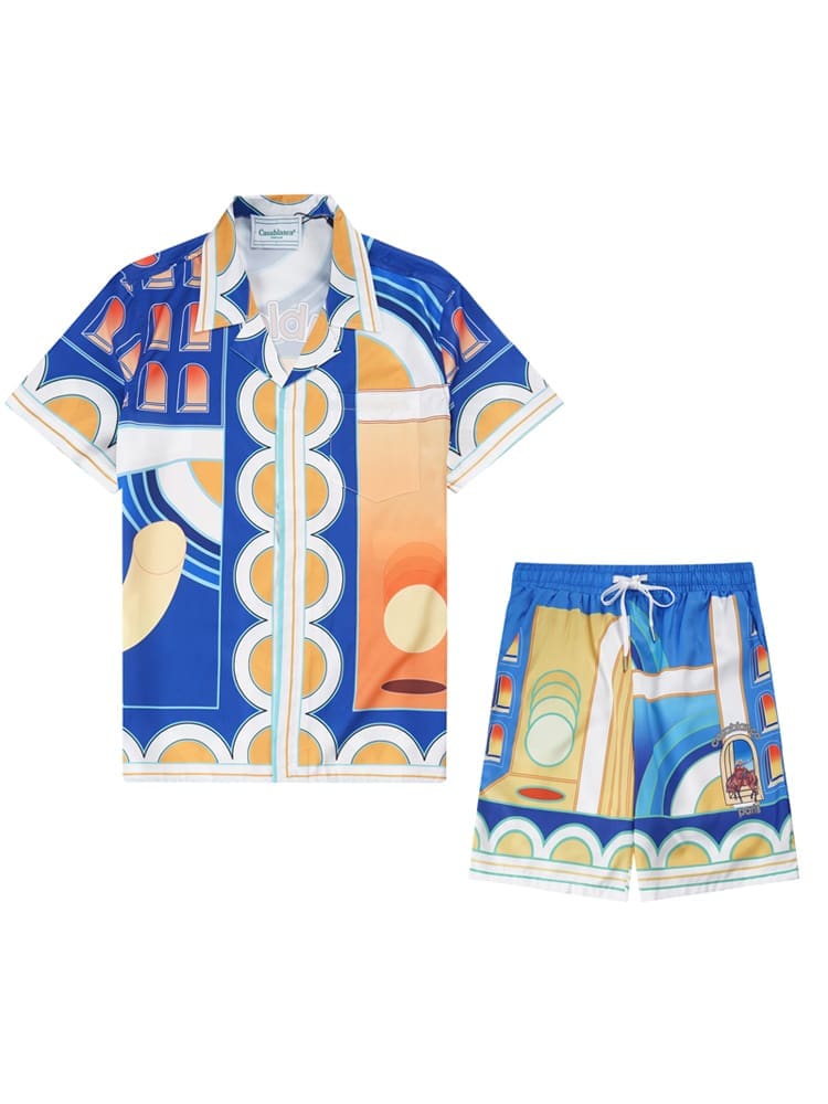 Casablanca 2024 Summer Holiday Matador Hawaiian Shorts Shirt for Men and Women