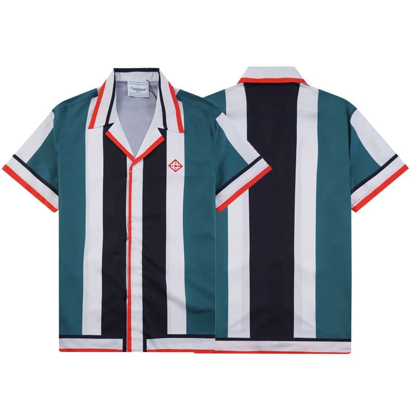 Casablanca Printed Beach Short Sleeve Shirt for Men Spring and Summer