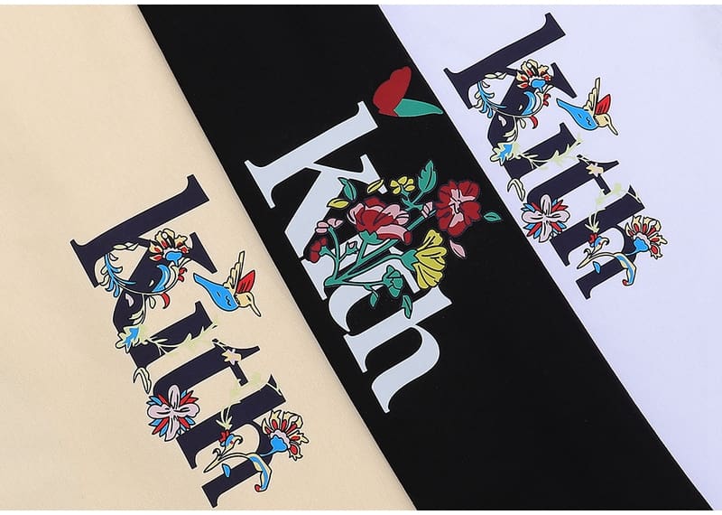 Kith Begonia Floral Logo Tee Cotton Short Sleeve T-Shirt for Men and Women