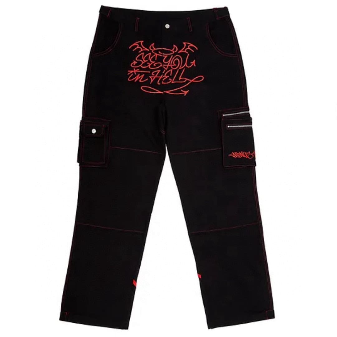 Minus Two Cargo Pants Casual Straight-Leg Loose Fit Hip Hop Star Style A