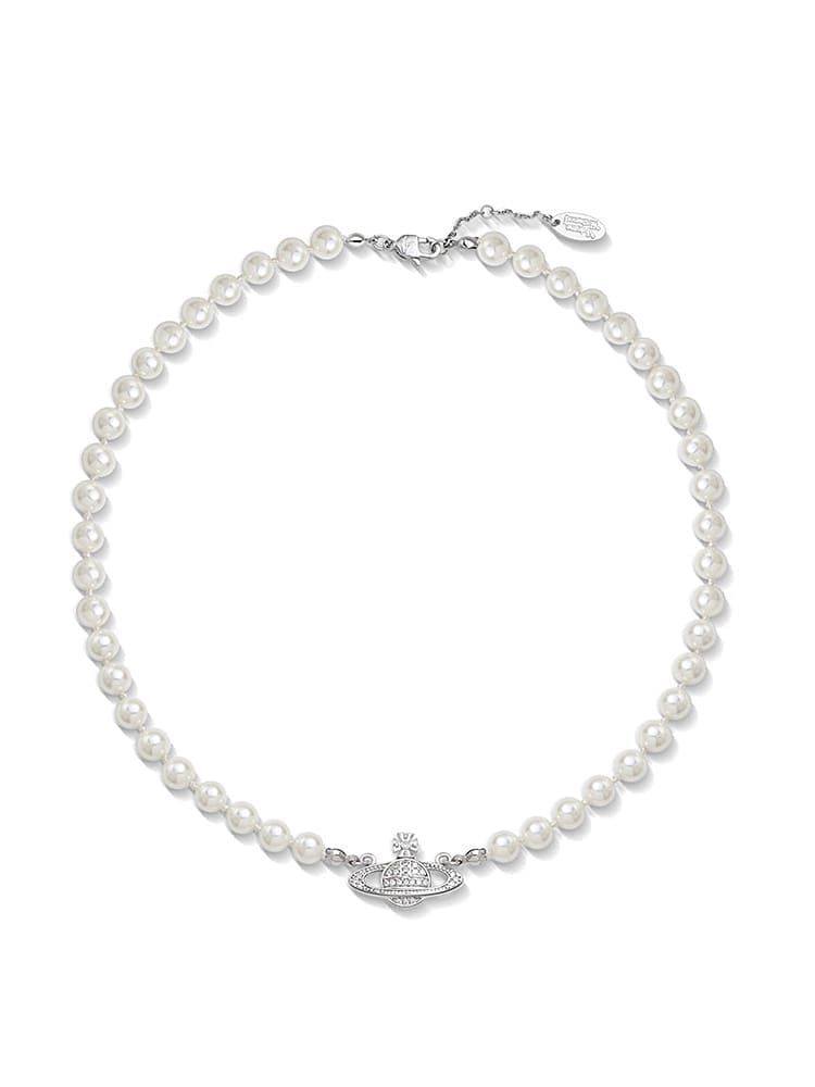 u1u1enne westwood saturn pin pearl necklace for women luxury clavicle chain