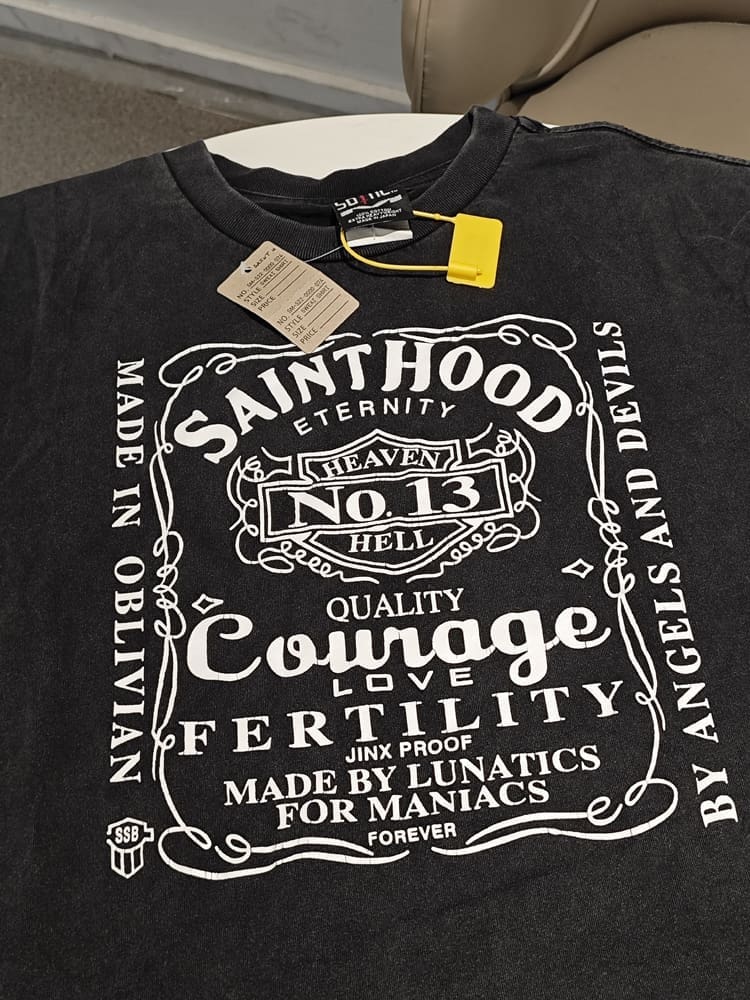 Saint Michael Motorcycle Vintage Washed VTG Short-Sleeve T-Shirt for Men and Women