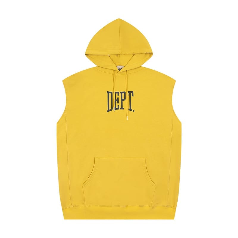 Gallery Dept High Street Letter Print Hooded Vest Jacket with Color Collision Design