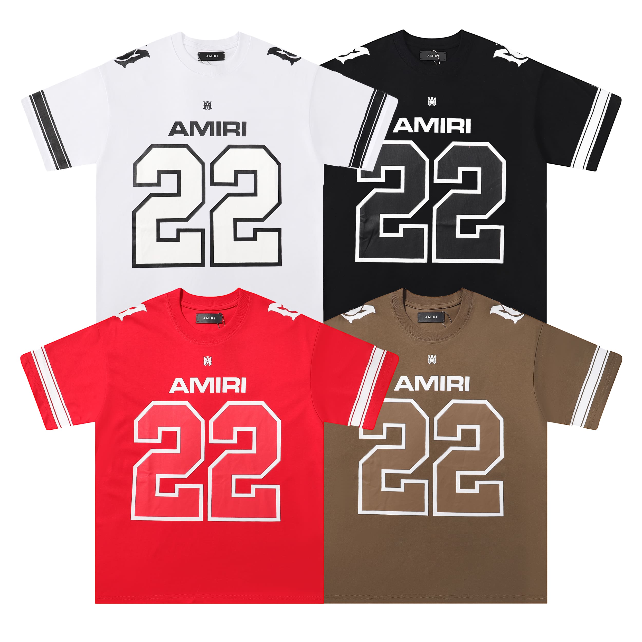 Amiri Fashion Solid Color High Street T-Shirt Retro Loose Fit 1