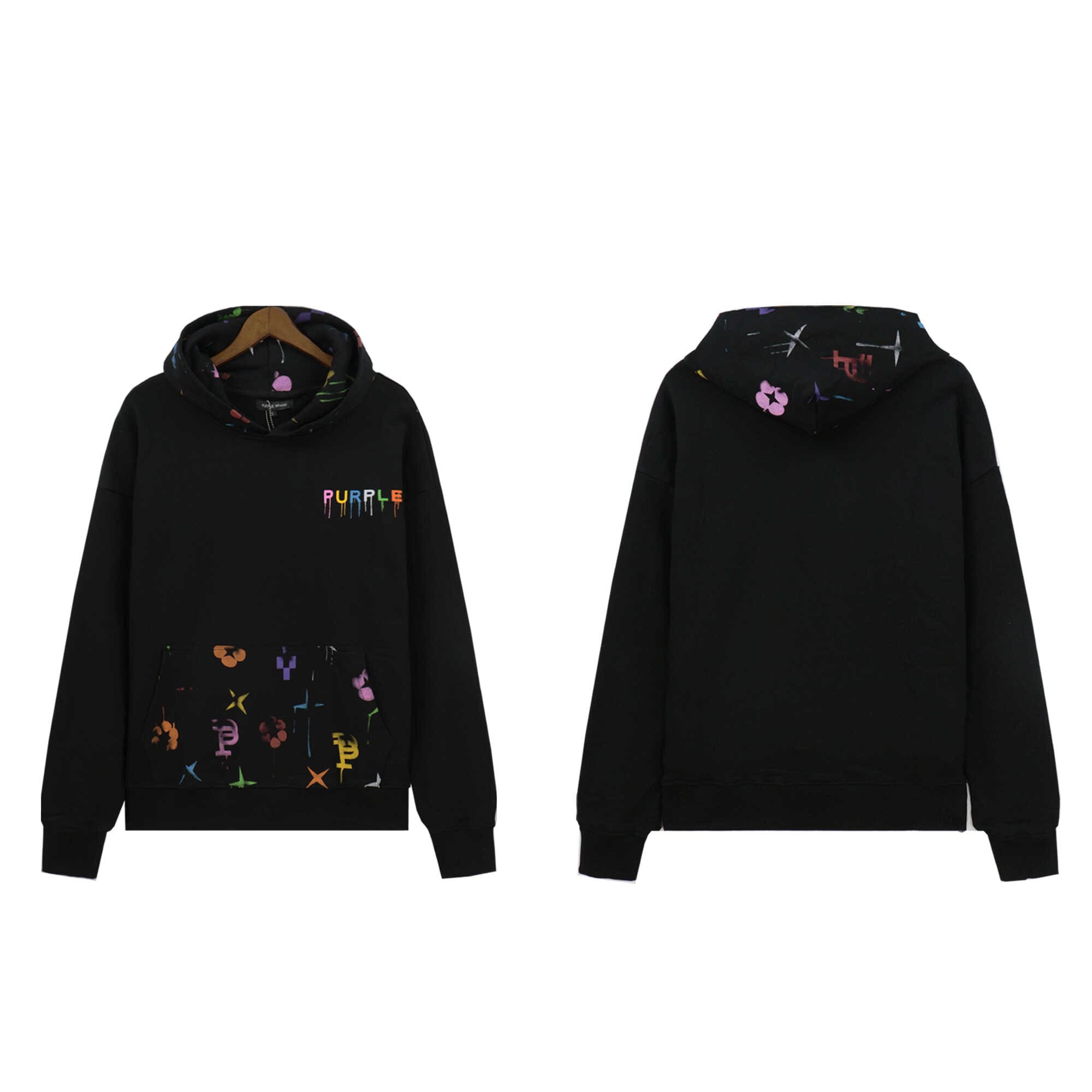 saint vintage pu*re b*and letter print hooded sweatshirt