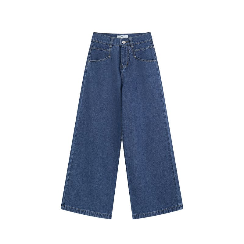 u1u1enne westwood saturn logo embroidered slimming high waist wide leg jeans for women