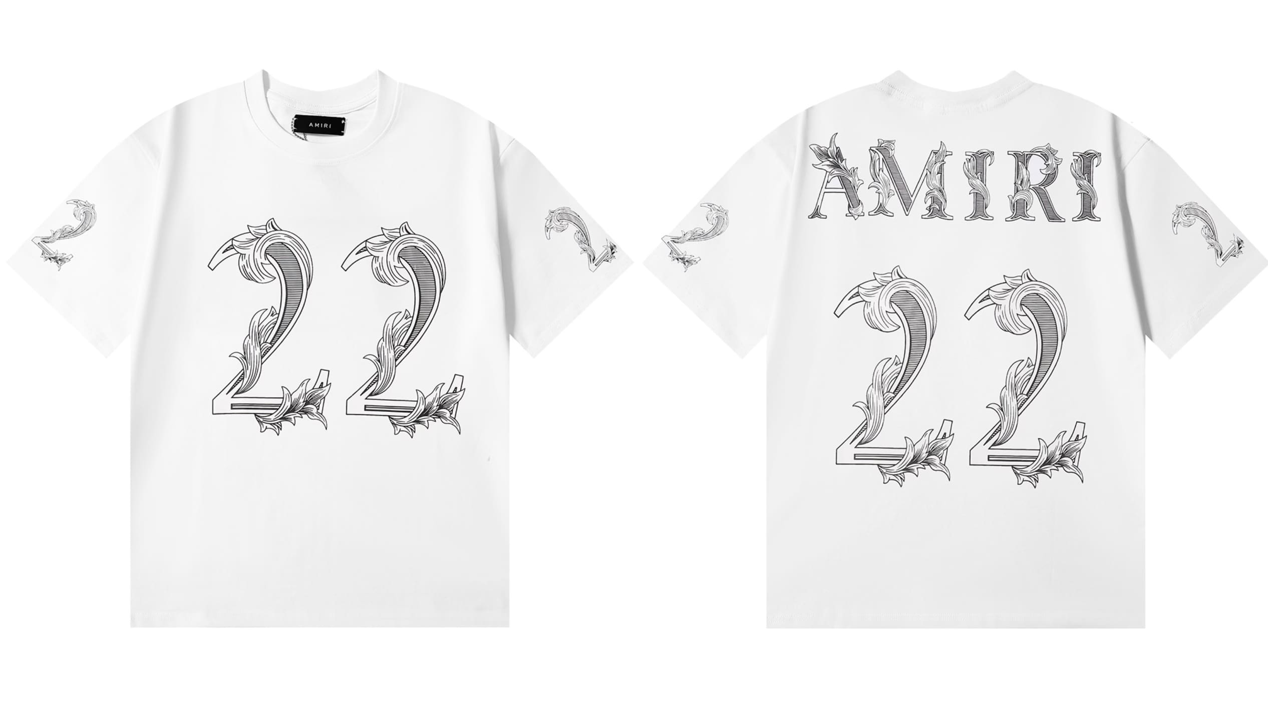 Amiri Fashion Solid Color High Street T-Shirt Retro Loose Fit 1