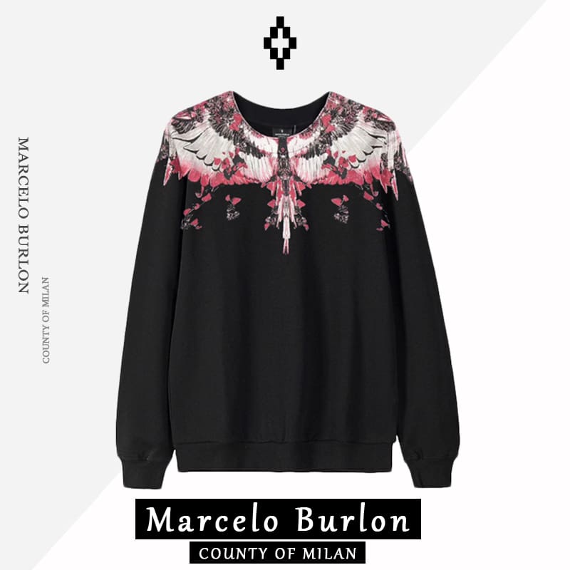 Marcelo Burlon MB cherry blossom wings crew neck sweater