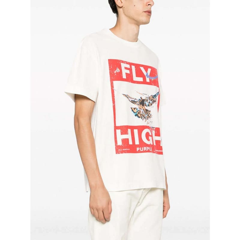 pu*re b*and fly high printed short sleeve loose t-shirt for men and women