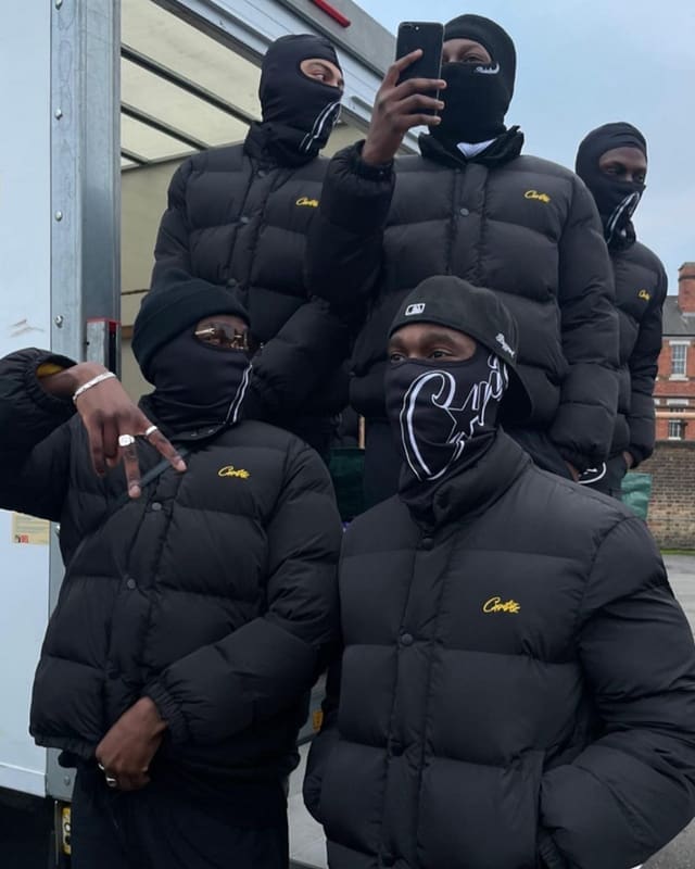 Corteiz Embroidered Thick Stand Collar Cotton-Padded Coat for Men