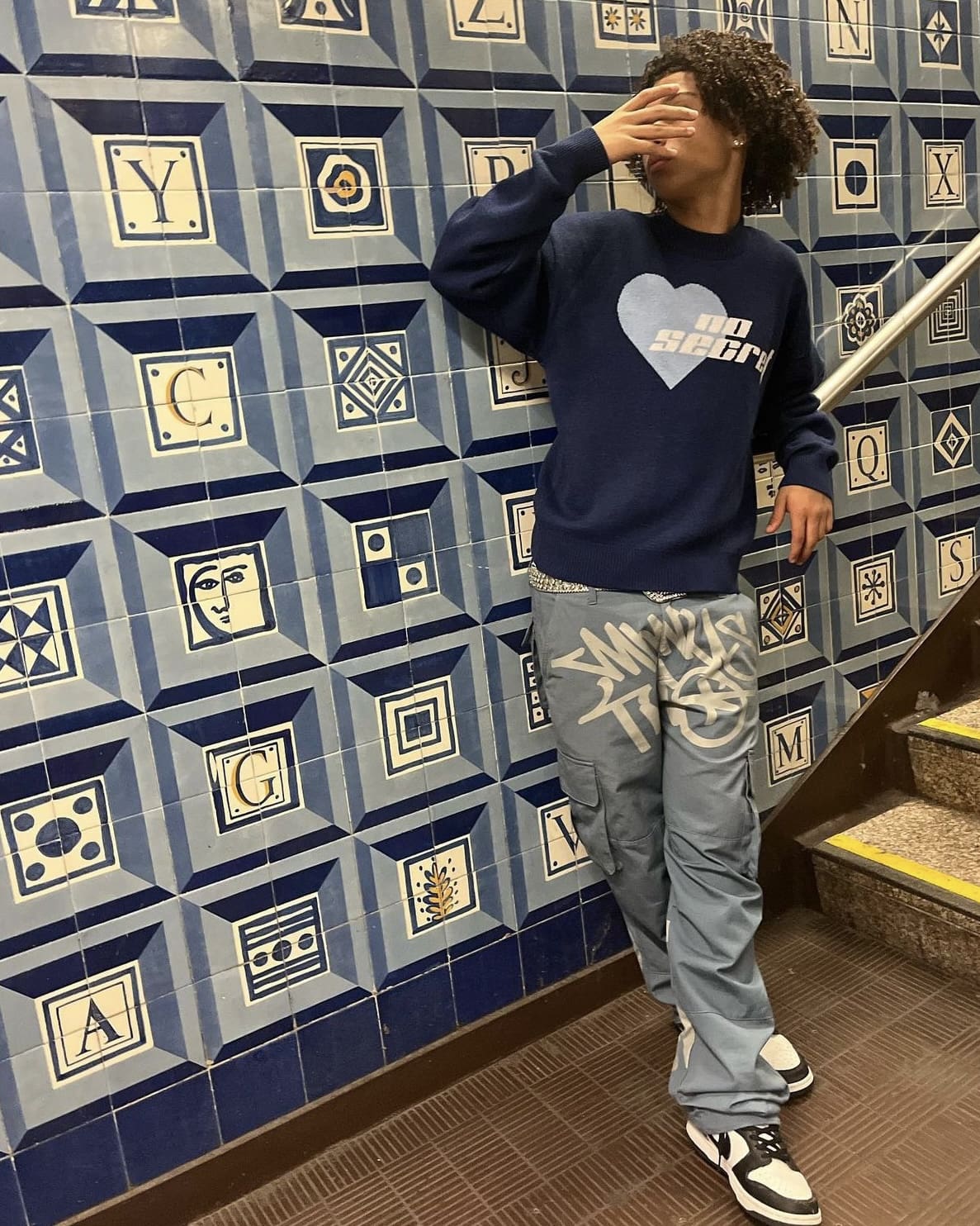 Minus Two Cargo Pants Casual Straight-Leg Loose Fit Hip Hop Star Style J