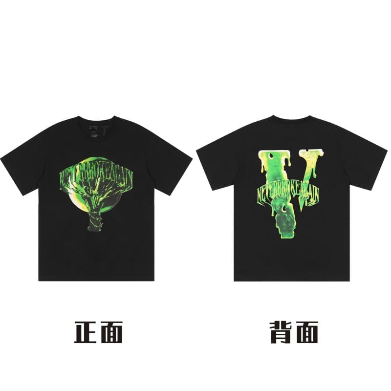 VLONE Large V Short Sleeve High Street T-Shirt Men and Women Summer Style