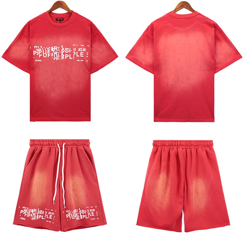 vlone fog pu*re b*and washed cotton t-shirt with glitch sports shorts