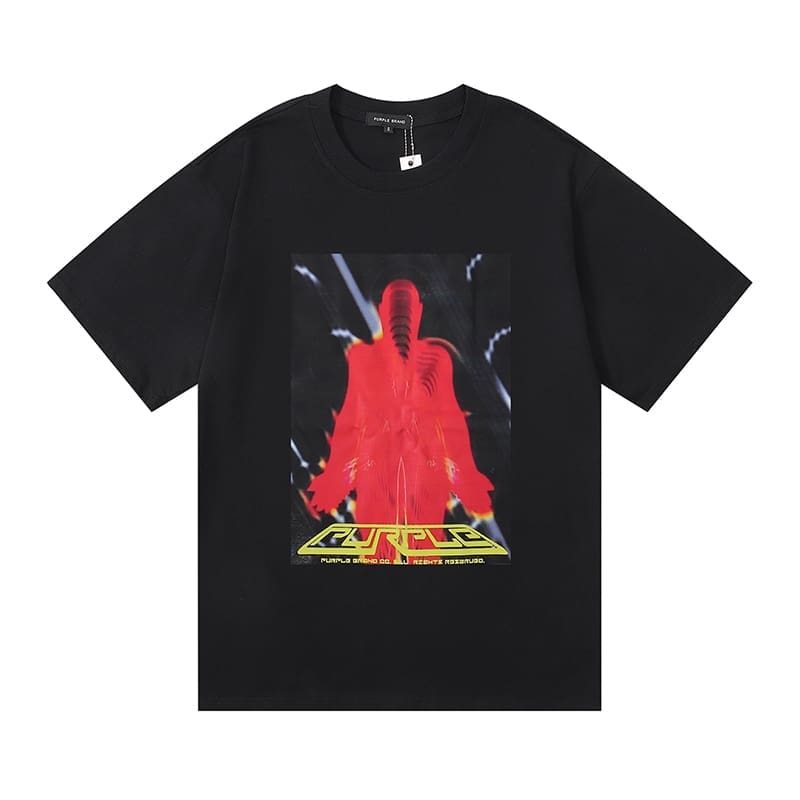 vlone fog pu*re b*and oil painting print t-shirt for men