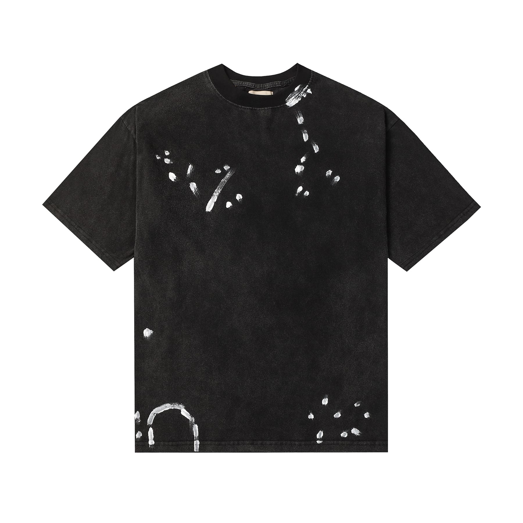 Gallery Dept Retro Paint-Splattered Graffiti Cotton T-Shirt for Men and Women