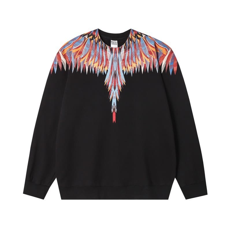 Marcelo Burlon Colorful Feather Wings Sweater Lightning Blade Hoodie A