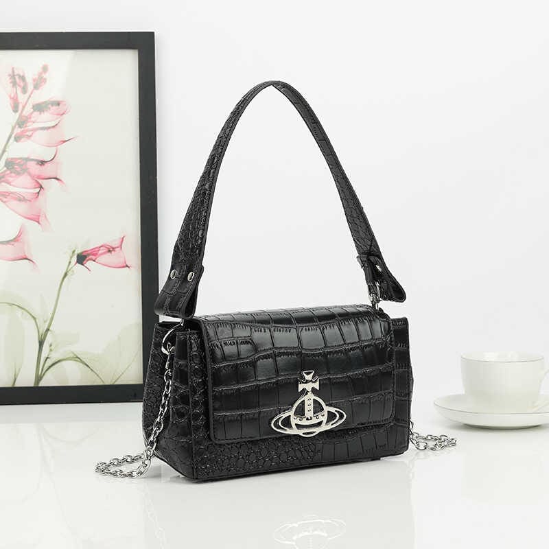 u1u1enne westwood crocodile pattern small square bag saturn chain shoulder bag