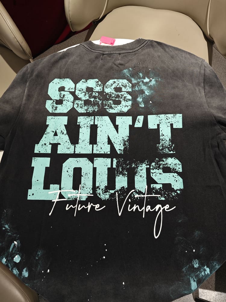 Saint Graffiti Vintage Washed Distressed VTG Short Sleeve T-Shirt for Men and Women