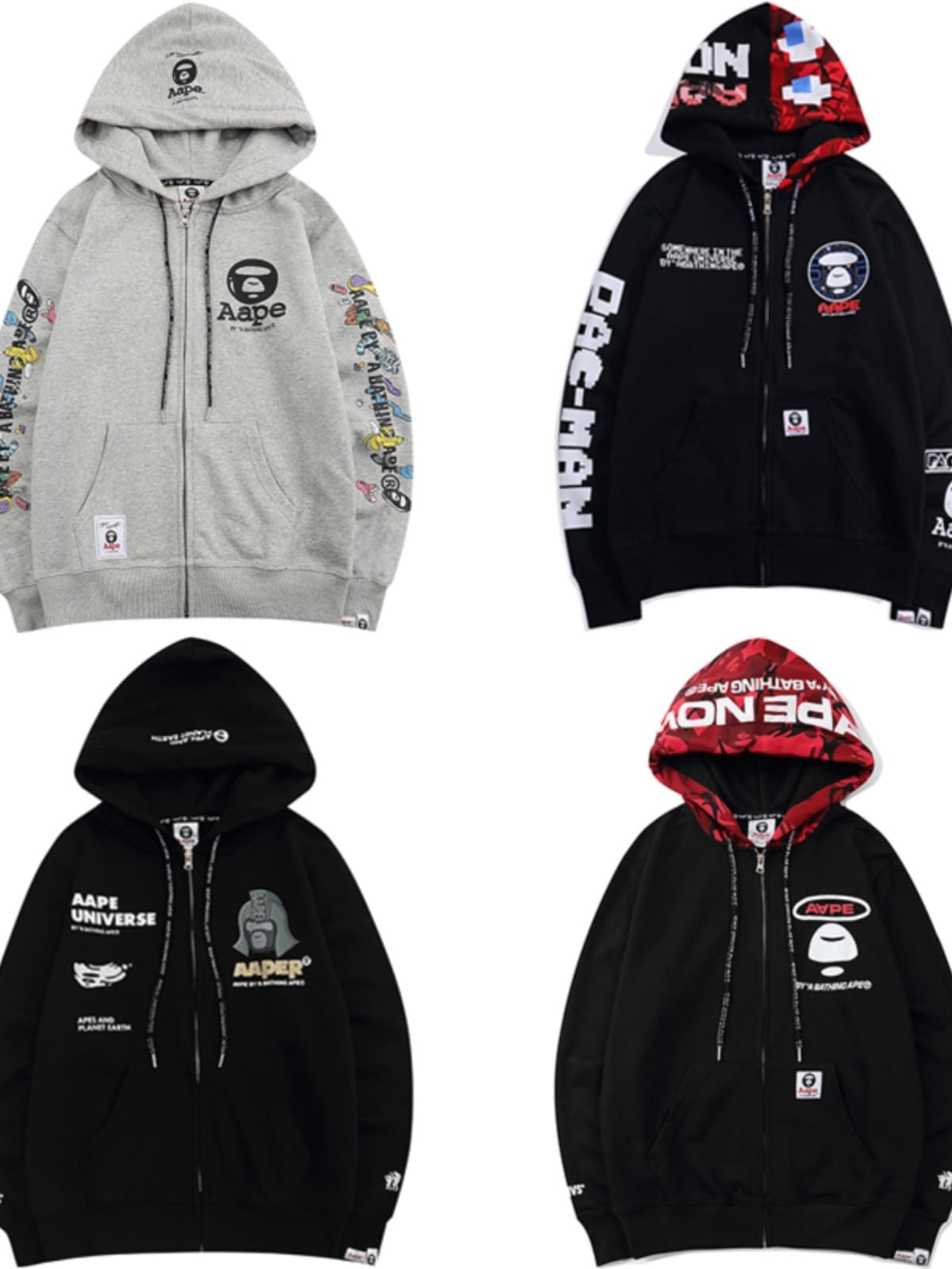 AAPE Cartoon Printed Round Neck Sweater for Men and Women