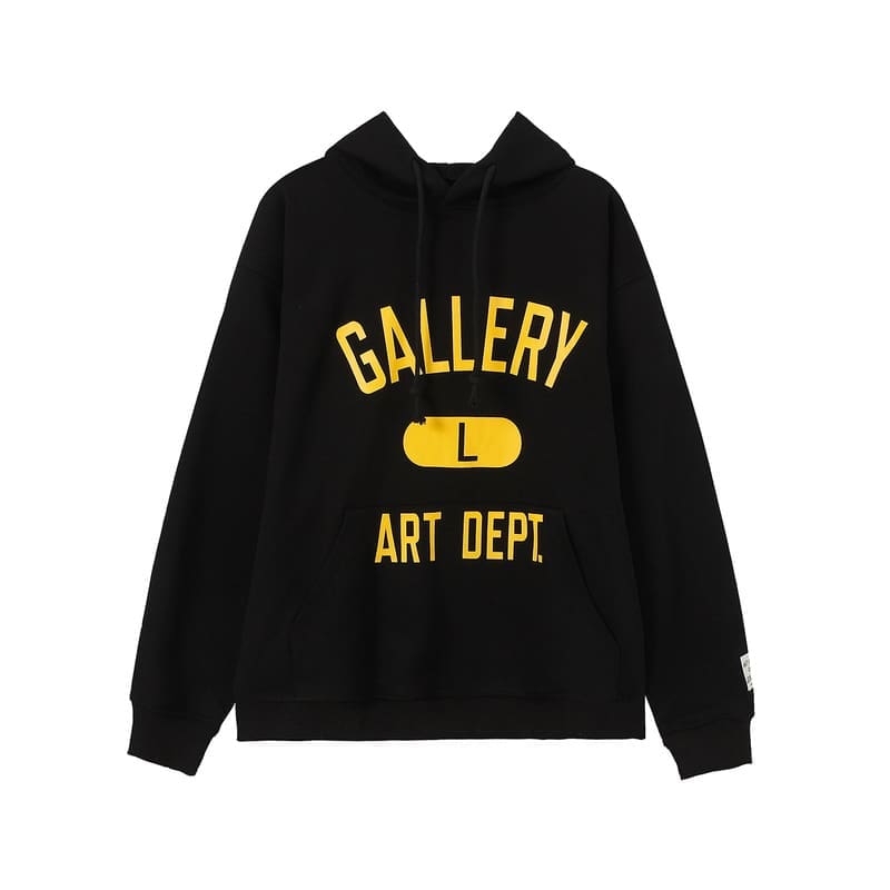 Gallery Dept Letter Print Loose Hooded Sweater for Men and Women