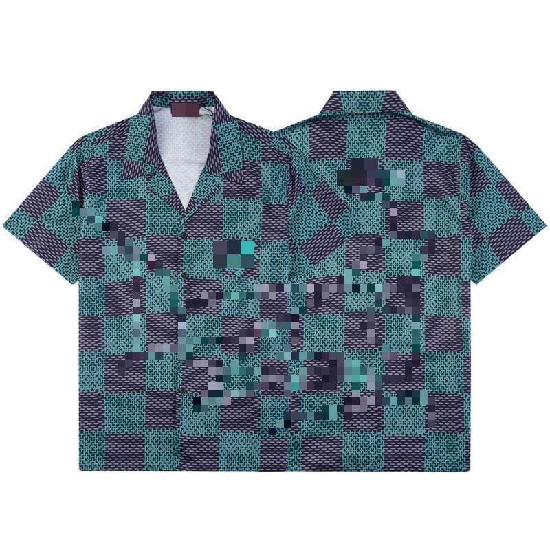 Casablanca Printed Beach Short Sleeve Shirt for Men Spring and Summer