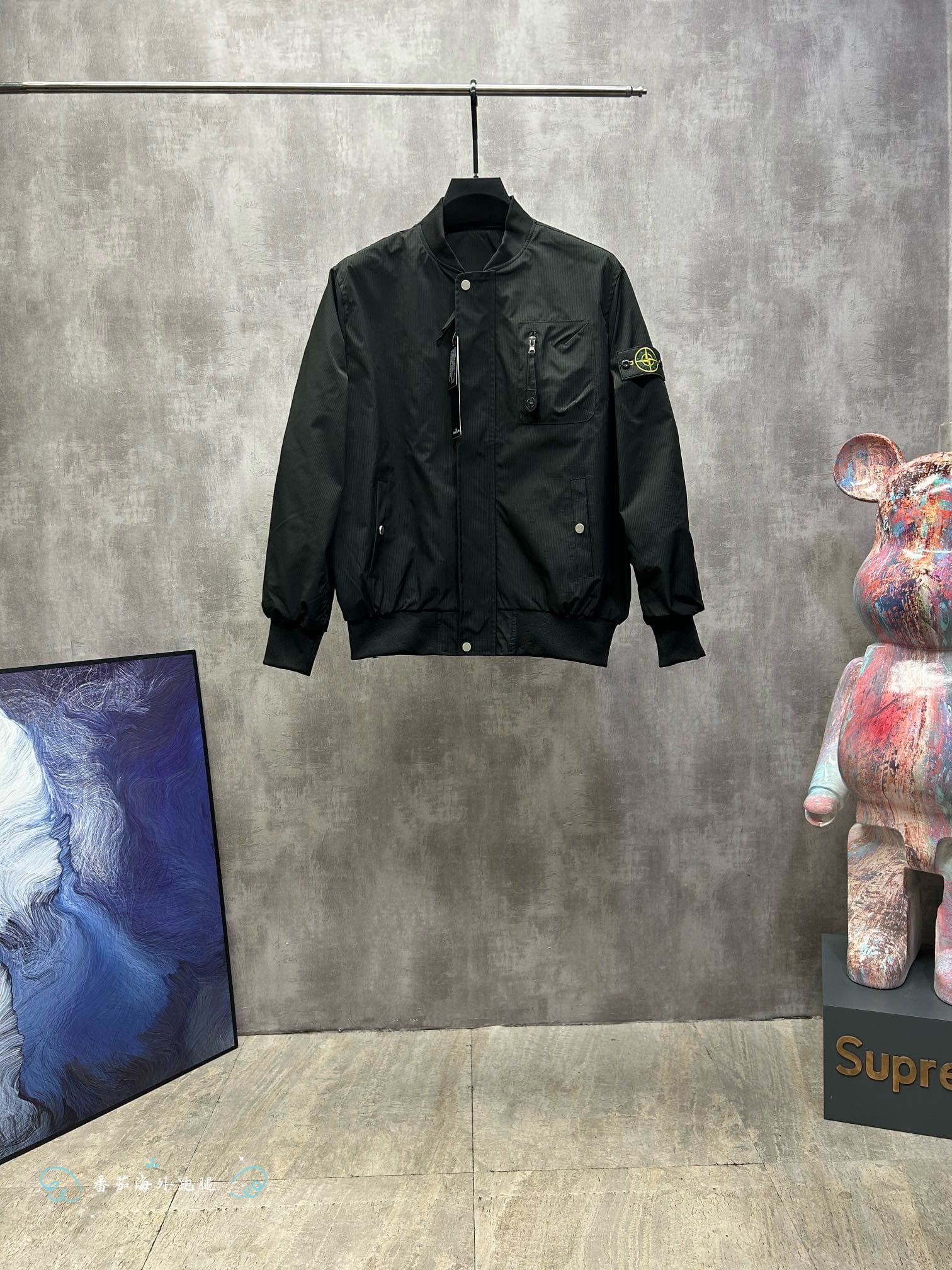 Stone Island 23SS Pilot Stand Collar Baseball Jacket for Men and Women