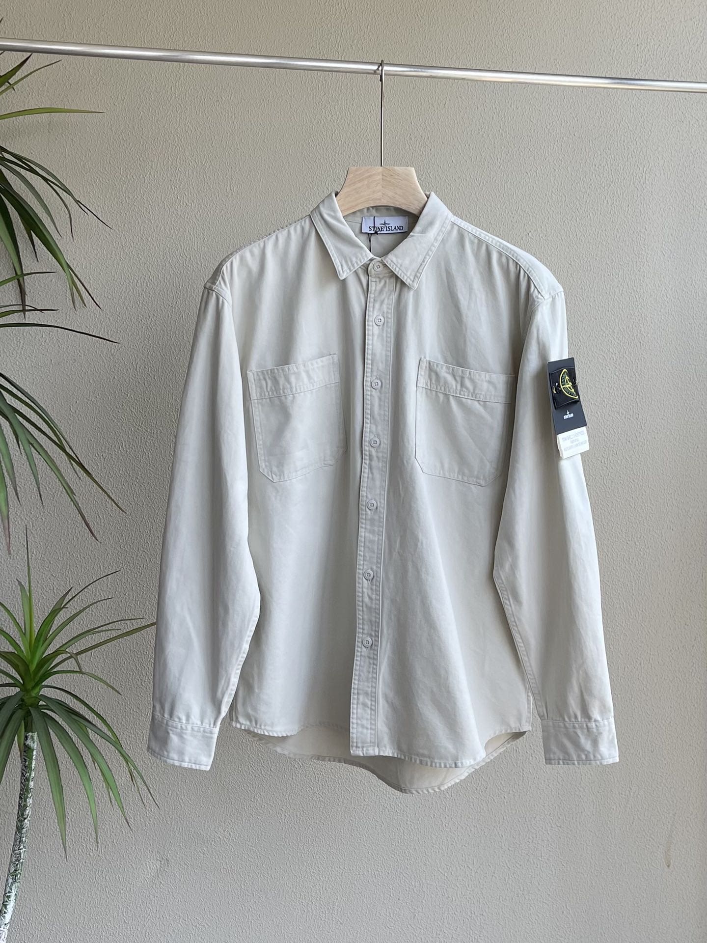 Stone Island Washed Canvas Shirt Men’s Loose Fit Style