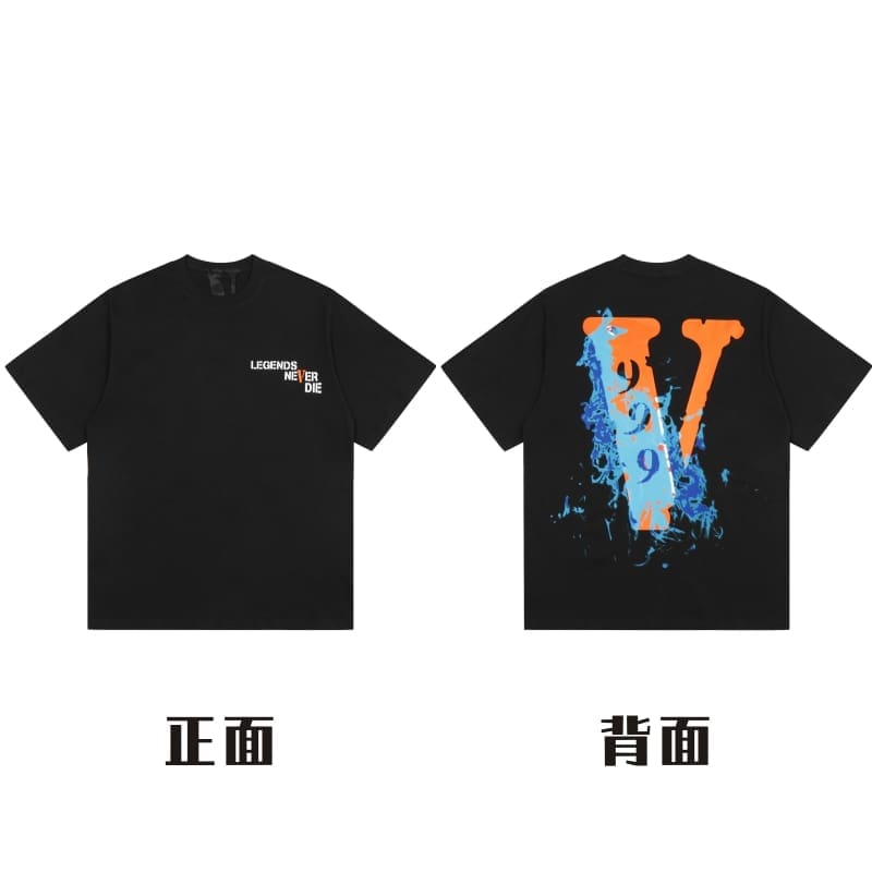 VLONE Large V Short Sleeve High Street T-Shirt Men and Women Summer Style