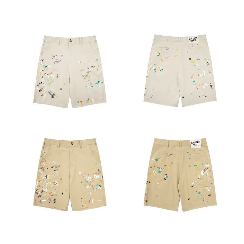 Gallery Dept Cargo Shorts American High Street Paint-Splattered Graffiti Men’s Loose Casual Shorts