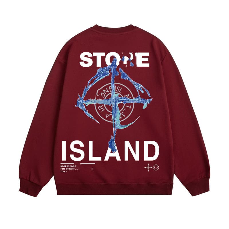 Stone Island Terry Sweater Casual Round Neck Logo Design