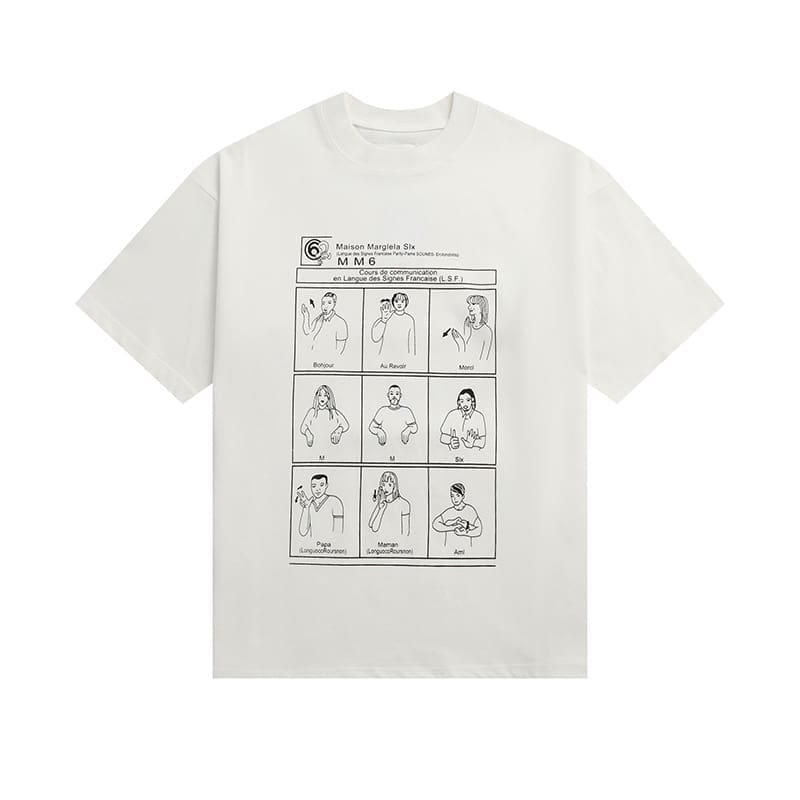 ma*s*n Ma*i*la mm6 digital pattern short sleeve t-shirt series a