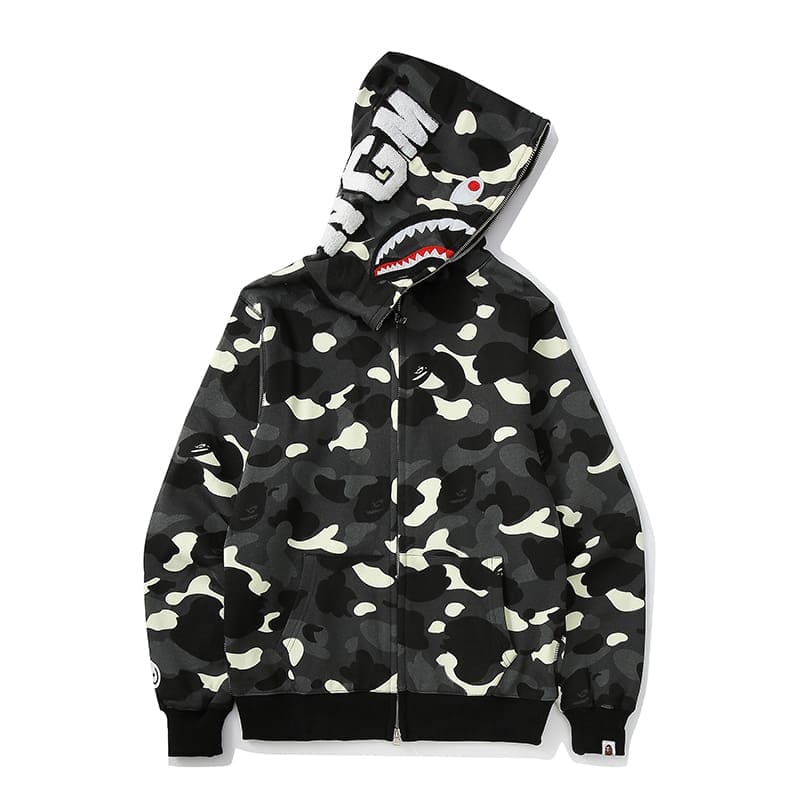 AAPE Ape Head Camouflage Zip Hoodie for Men and Women