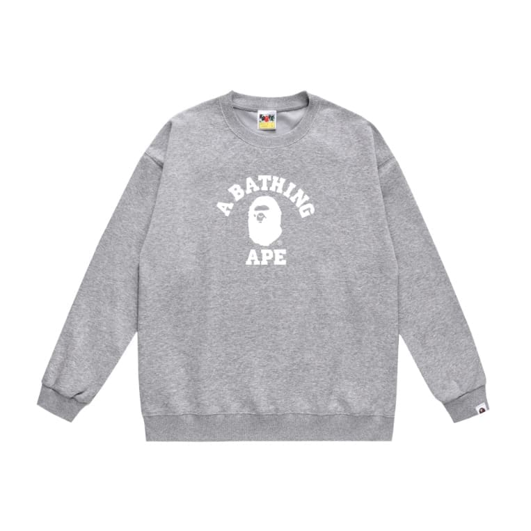 BA Ape Head Letter Print Crew Neck Sweatshirt Autumn Winter Casual Top