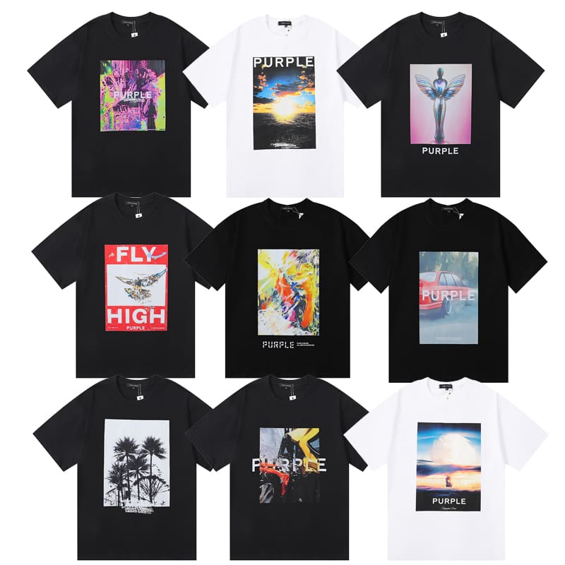vlone fog pu*re b*and oil painting print t-shirt for men