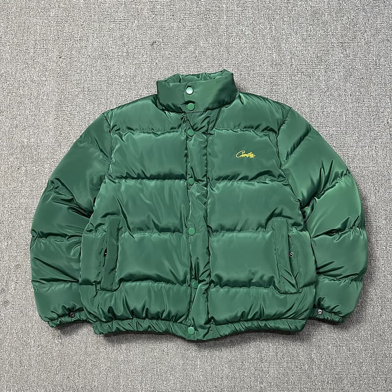Corteiz Embroidered Thick Stand Collar Cotton-Padded Coat for Men